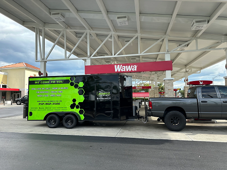 Central Florida Mobile Tire service truck at a Wawa near Ocala